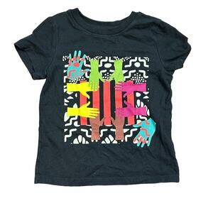 Black History Month Vintage Style Toddler Size 2T Hands Graphic Black T-Shirt